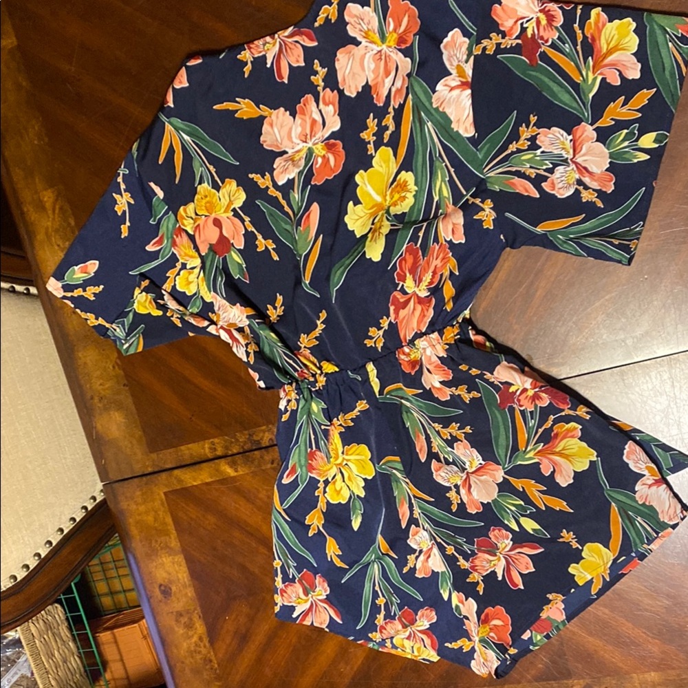 SHEIN Navy Floral Jumpsuit